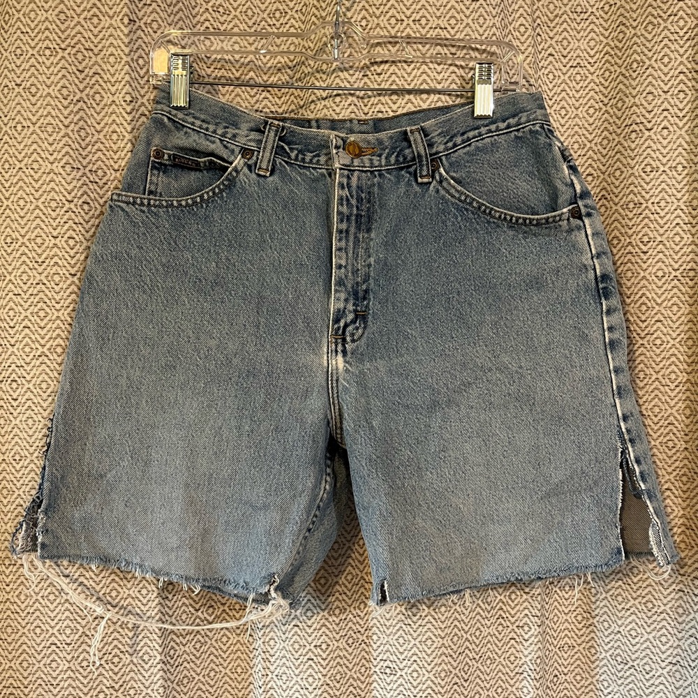 Riders Vintage Jean Cut-Off Shorts 30W Mid Rise Summer Worn In Casual Denim